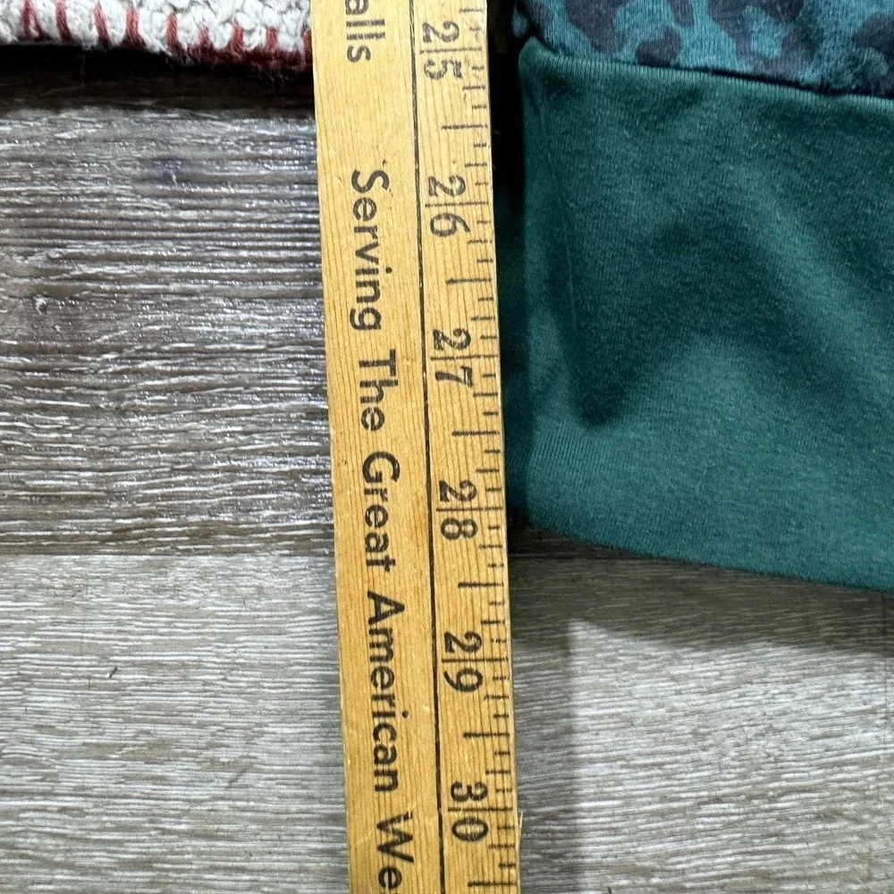 Lani The Label Jumpsuit Womens Small Green Cheetah Print‎ Long Sleeve Waist Tie